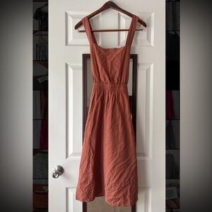 Main Street Exchange:Rust Midi overall Dress